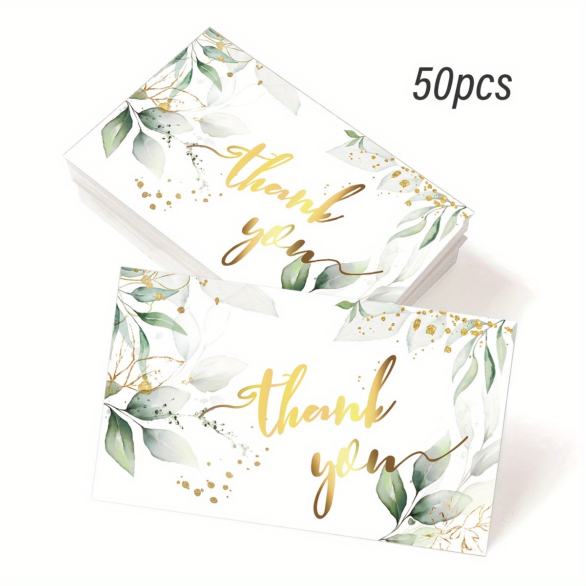 Image of 50pcs Thank You Cards, Thank You Notes, Gift Thank You Cards For Weddings, Showers, Business, Birthdays, Anniversaries And Bridal Parties