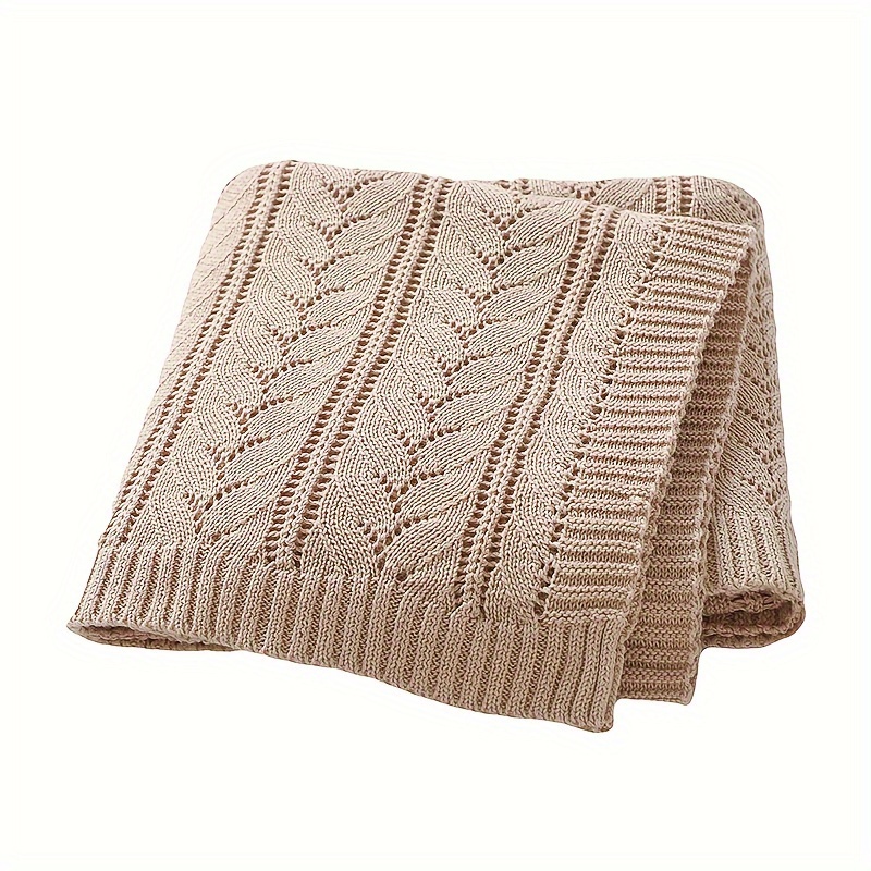 Image of Baby Blanket, Pure Solid Color, Baby Knitted Blanket, Blanket, Suitable For Baby Boys And Girls