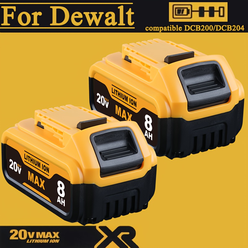 TEMU 1 Pack/2 Pack 8.0ah 20v Replacement For 20v | 8000mah | Works With For 20 Lithium-ion Batteries Dcb206 Dcb207 Dcb204 Dcb201 Dcb200 Dcd/dcf/dcg