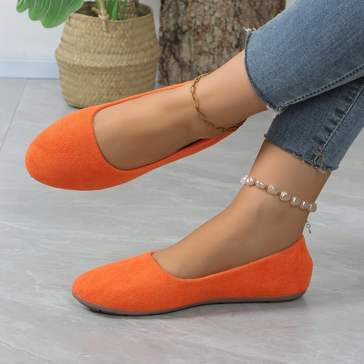 womens solid color minimalist flats soft sole lightweight slip on walking shoes shallow mouth daily footwear details 9