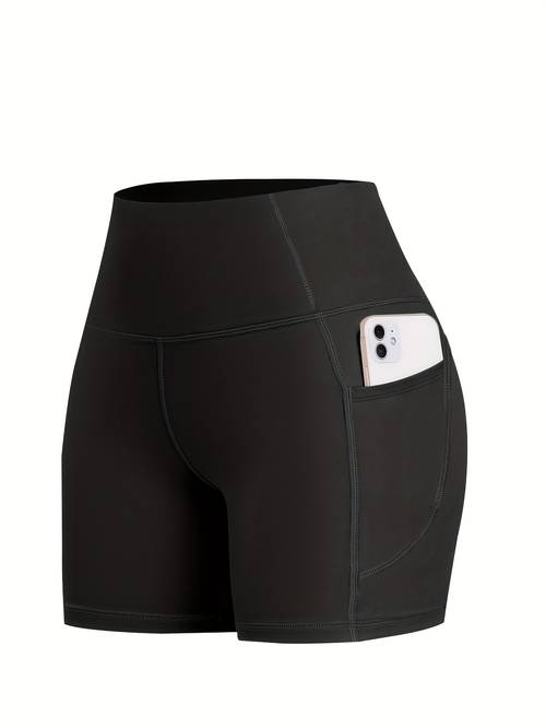 6 size womens sports shorts high waist hip lifting yoga shorts with pocket three quarter pants gym running exercise fitness shorts