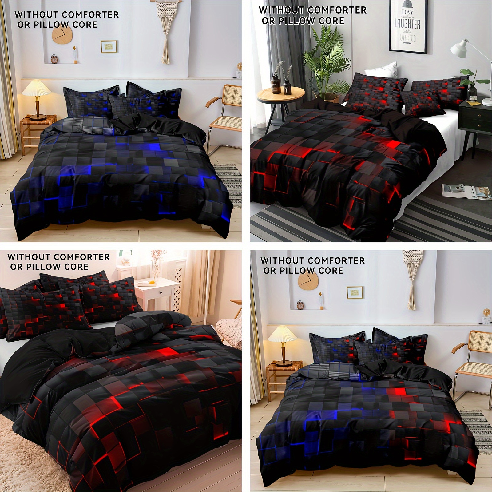 

3pcs Duvet Cover Set, , , Zip , For - 1 Duvet Cover + 2 Pillowcases (no Or )