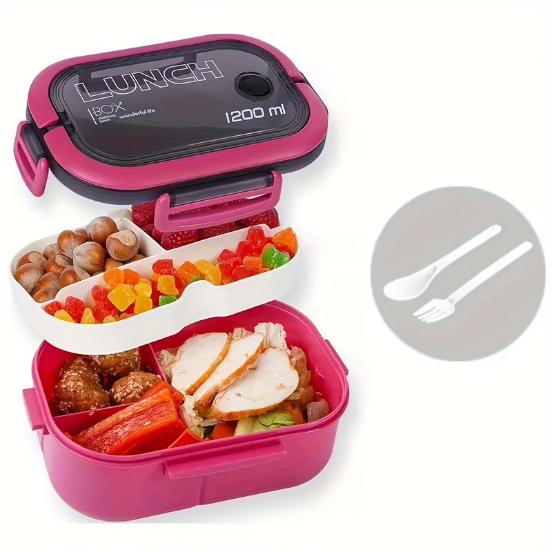 Image of A Set Of Portable Lunch Boxes With Double-layer Compartments, In | Office Worker Bento Box For Carrying Meals