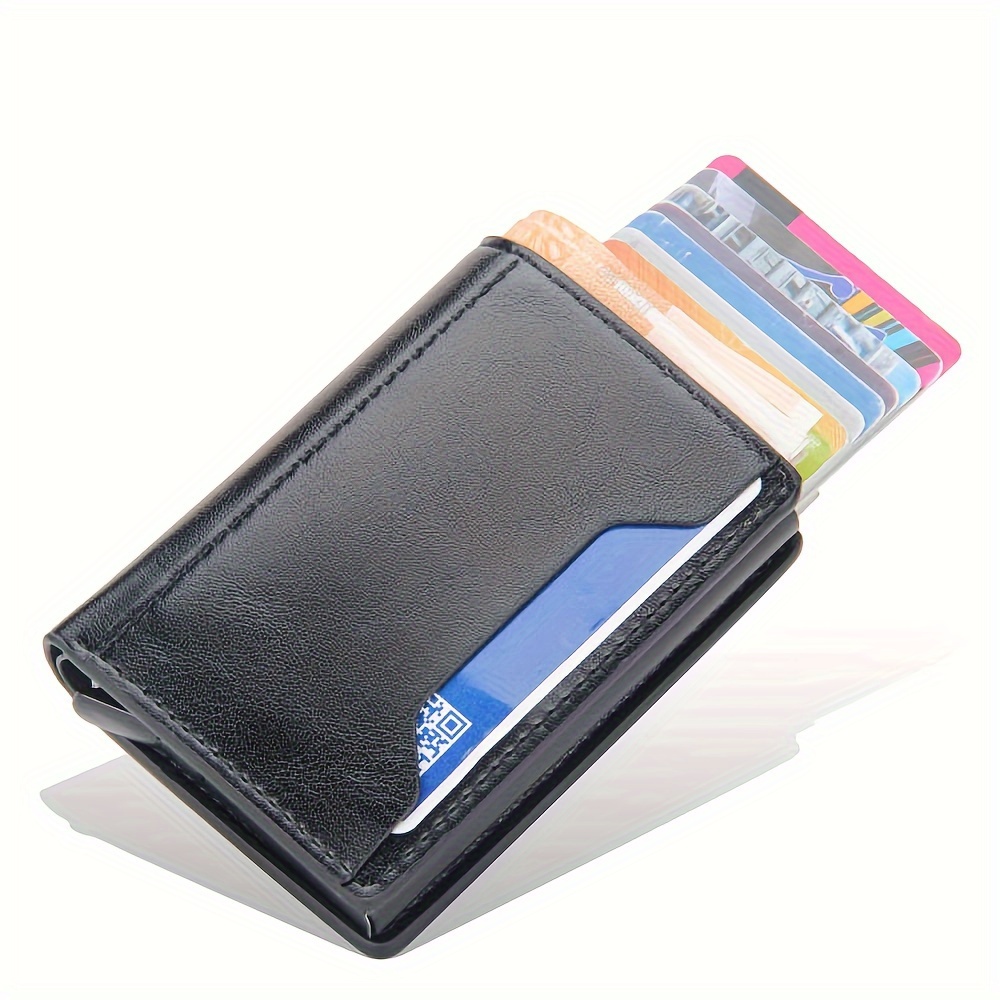 

Solid Color Minimalist Short Wallet, Clutch Pop Up Credit Card Holder, Business Card Bag