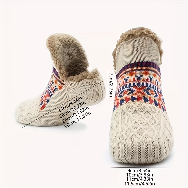 gezellige en zachte stadssokken voor heren, warme gebreide sokken, pluche sherpa bedpantoffels, een paar antislipsokken (een perfect kerstcadeau voor familie en ouders) om u en uw dierbaren deze winter warm te houden! 2
