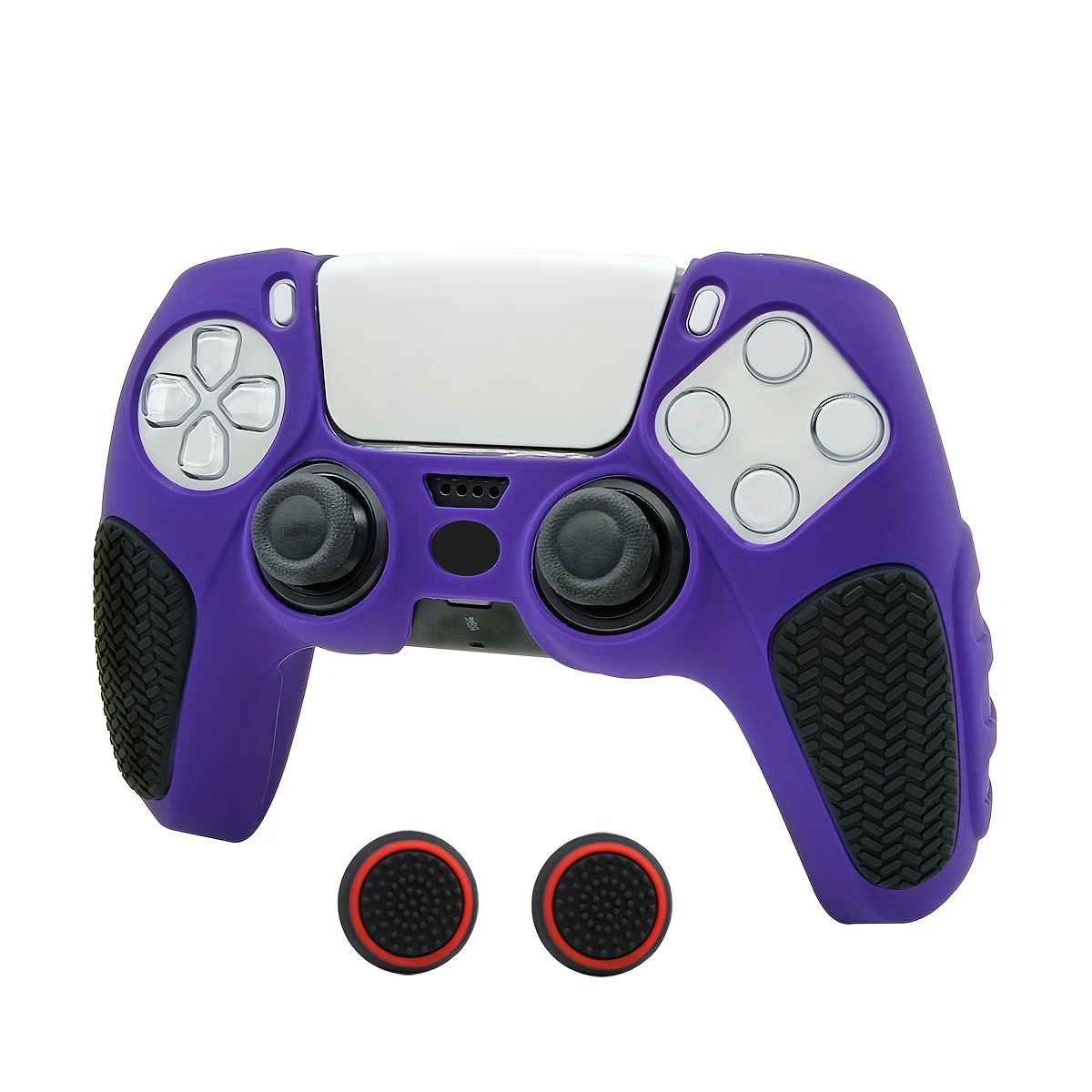TEMU Suitable For Ps5 Controllers, Includes 1 Thickened Dual-color Gaming Protective Case + 2 Thumbstick Sets. Scratch-resistant To Enhance Gaming