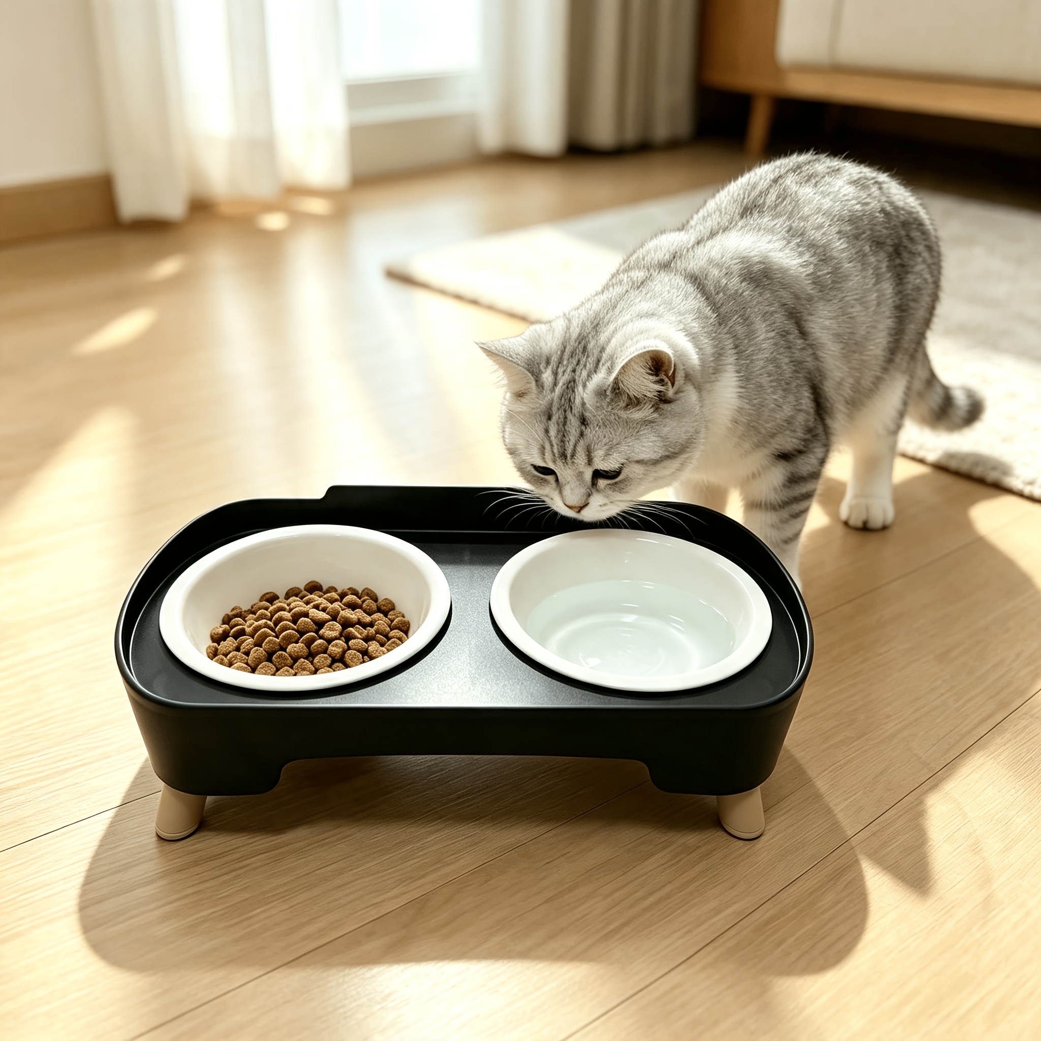 2026 and dog feeder high sided ensures for pets cute and practical water and food dispenser stainless steel non slip dual bowl design easy to   multiple colors Product details 8