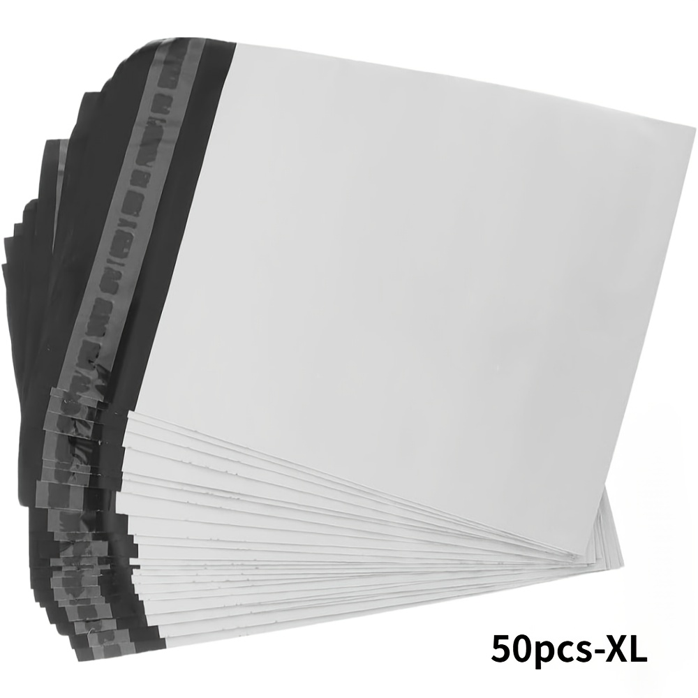 TEMU Arxr 50pcs 35x49cm White Poly Mailers, Tear-resistant Shipping Envelopes, Multipurpose Packaging Bags For Clothing, & Small Business Shipments