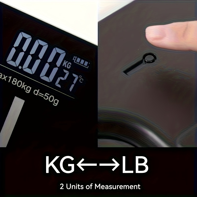 High Precision Bathroom Scale | Electronic Scale with Accurate Measurement, LED Display, Temperature Indicator, Switchable Kg/Pound, Super Wide Platform, High Hardness Glass, Suitable for Gym, University Dormitory, Home Use