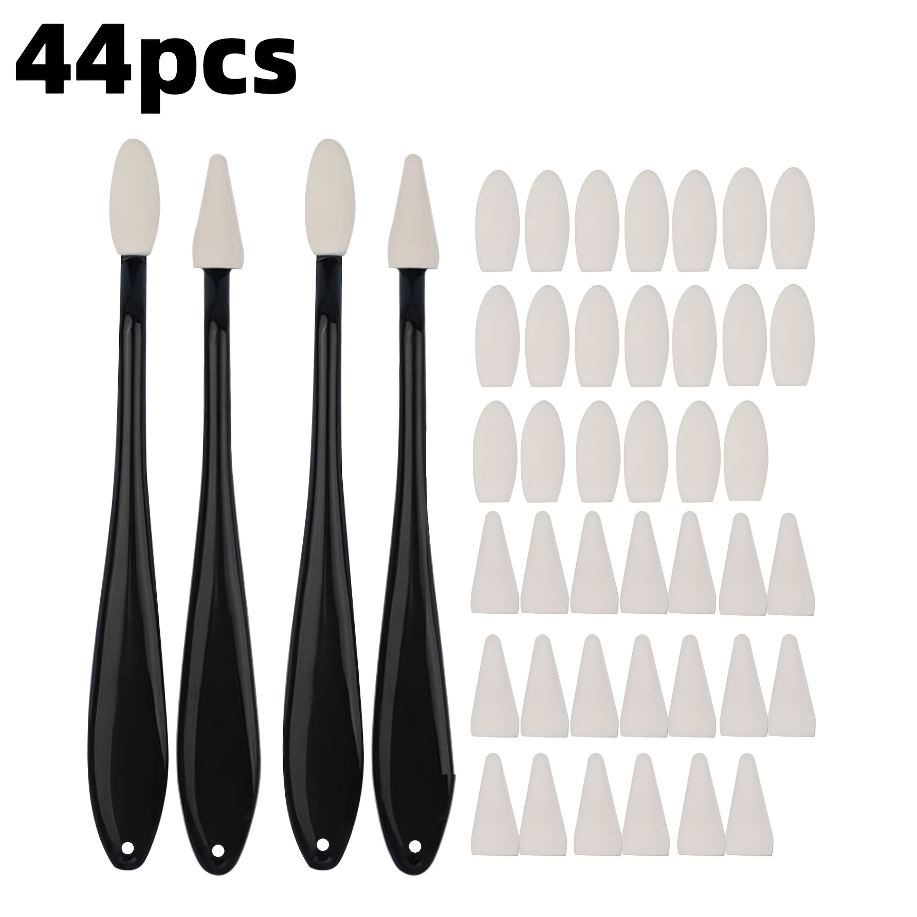 TEMU 44pcs Paper Art Drawing Mixed Brush Set, Dual-tip Design, With 40 Replacement Sponge Blending Tips, Sketching, Shading, Blending, And Correcting