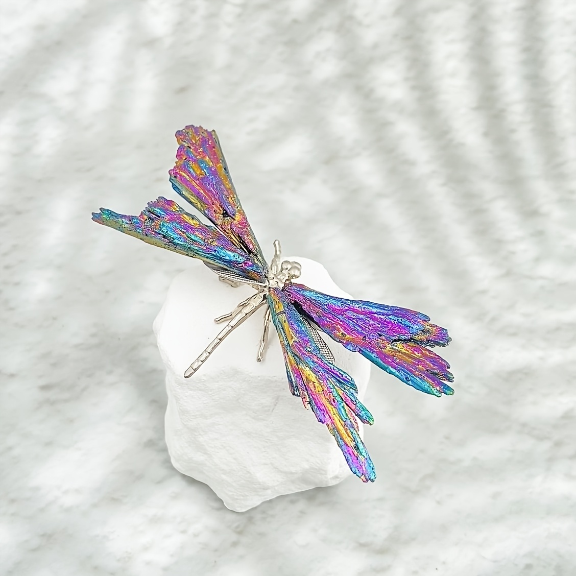 TEMU 1pc Crystal Dragonfly Home Decor Handmade Dragonfly Diy Decoration Suitable For Indoor Desktop Decor Gift Natural Stone Shape And Size Different