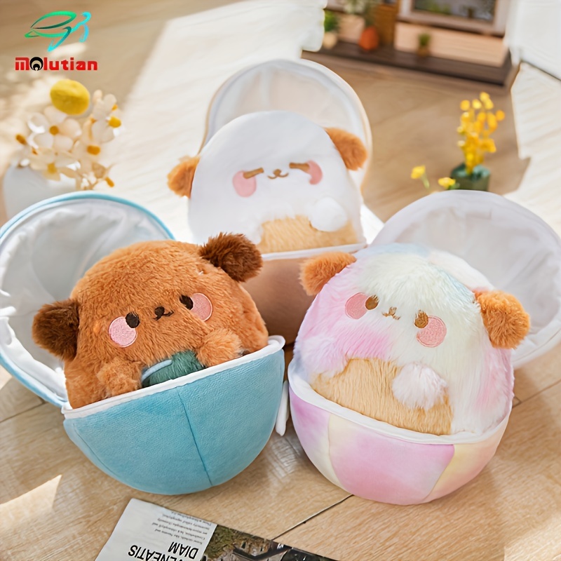 

Cute Creative Eggshell Doll Plush Toy, Turn Into A Egg Plush Egg Dog Doll, Disassembled Plush Toys For Festivals Parties Christmas And New Year Gifts Easter Home Sofa Decor
