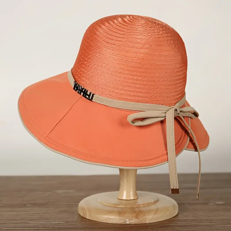 Cappello Di Paglia Con Borsa | Largo Bordo | Donna Spiaggia Estate | Regolabile - Foto 10