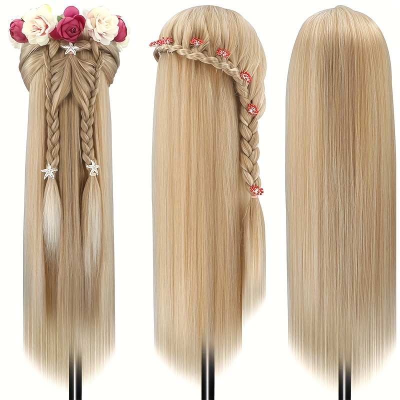 Professioneller Haar- & Make-up-Trainingskopf Mit 70% Echthaar – 55,9 Cm Groß, Hellbraun
