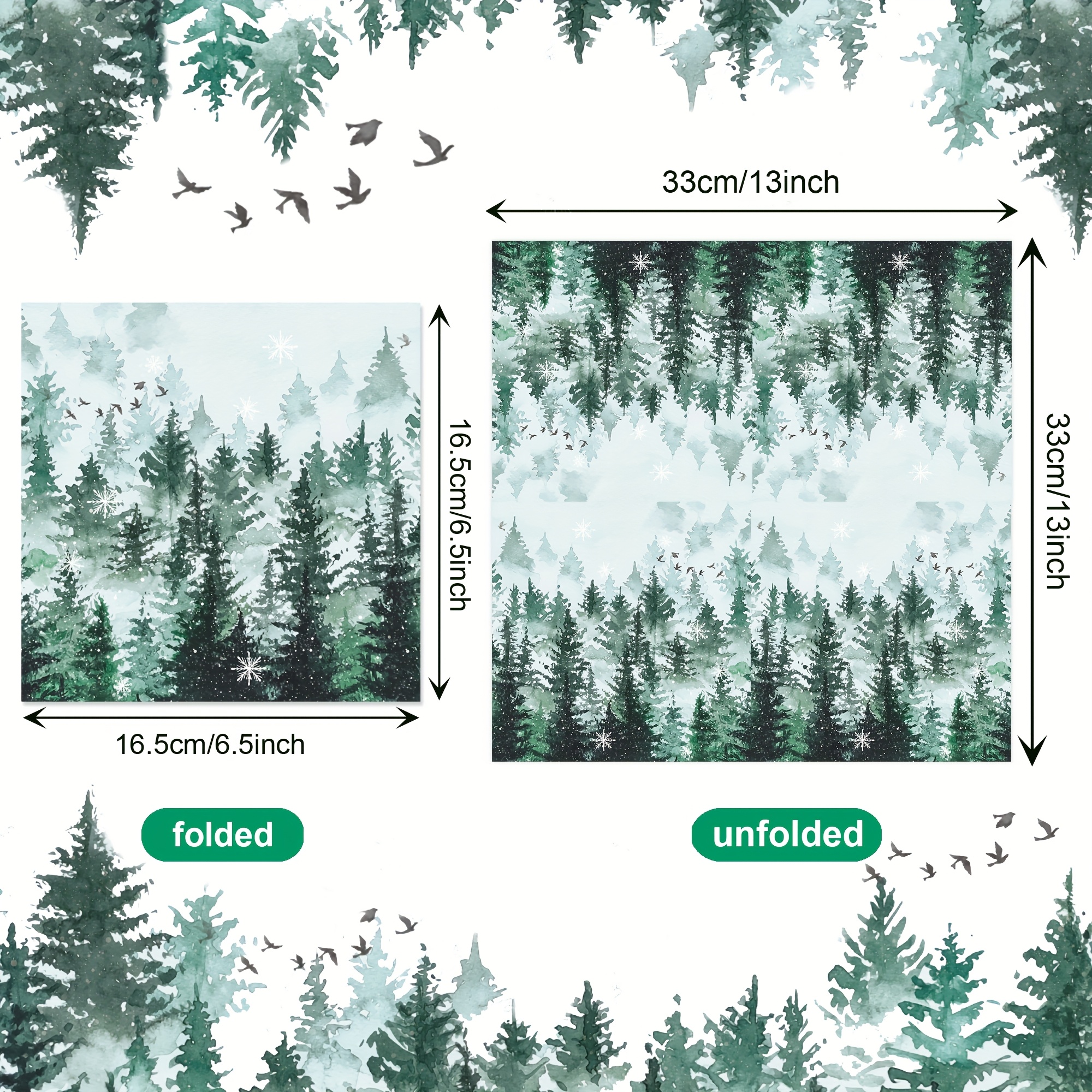 20pcs Forest Themed Napkins With Scenes Ideal For Themed Parties Gatherings Christmas Related Events