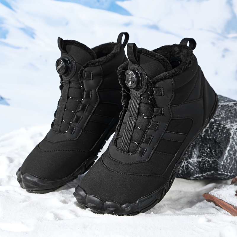 Women's Winter Fleece-lined Warm Snow Boots, Outdoor Casual Wear And Travel Skiing Wide Toe Thickened Warm Hiking Boots