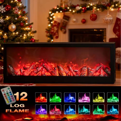 1pc usb powered home decoration simulated flame fireplace lamp halloween decoration night light christmas indoor decoration atmosphere lamp with remote control batteries not included color changing light suitable for home bedroom