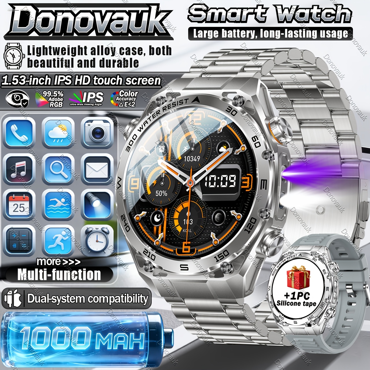 Durable Smartwatch with Lightweight Alloy Design