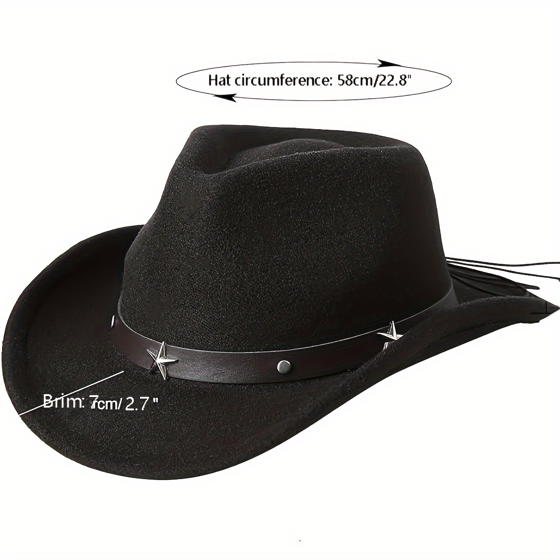 unisex felt western cowboy brim belt - Temu Georgia display picture 1