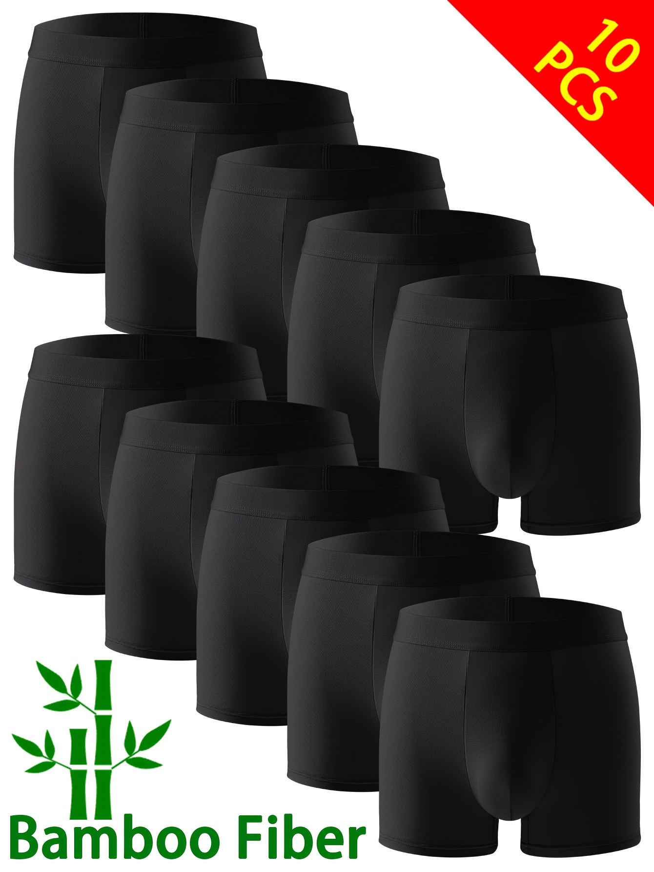 10 strip pc mens underwear bamboo fiber black breathable sweat absorbing mens briefs teenager student casual plus size moisture wicking soft comfortable   sweat resistant