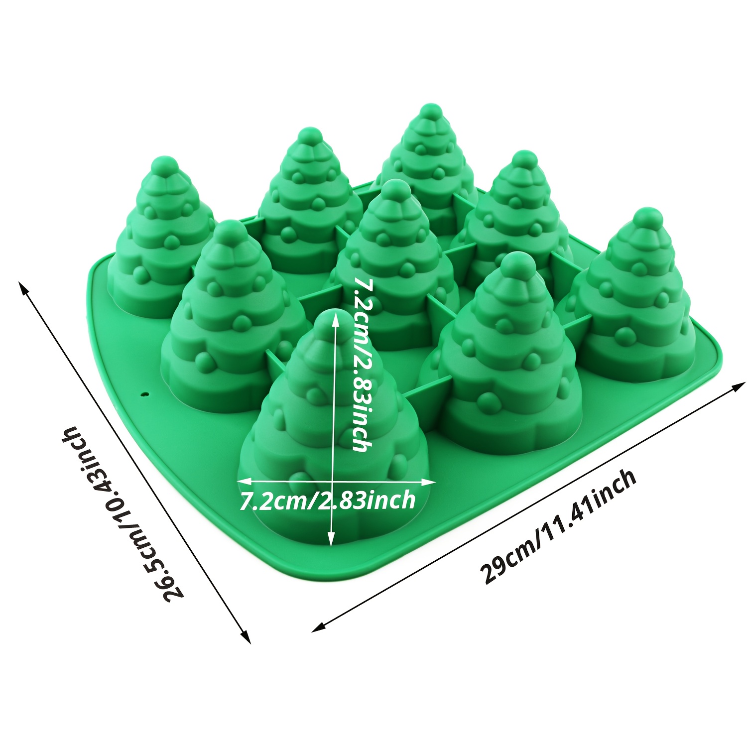 Image of 1 Christmas Tree Silicone Mold - Tree Stand Silicone Mold For Mousse Cakes, Muffins, Ice Cubes, Jelly, Chocolate, Soap, Lotion Bars, , Scented Candles