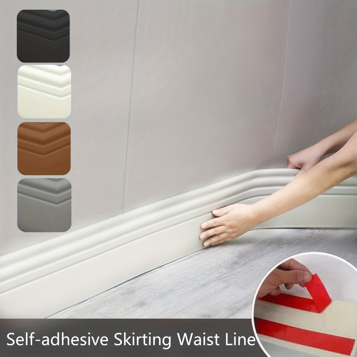 

Skirting - 9.8cm X 200cm -adhesive Molding, -collision Strip For