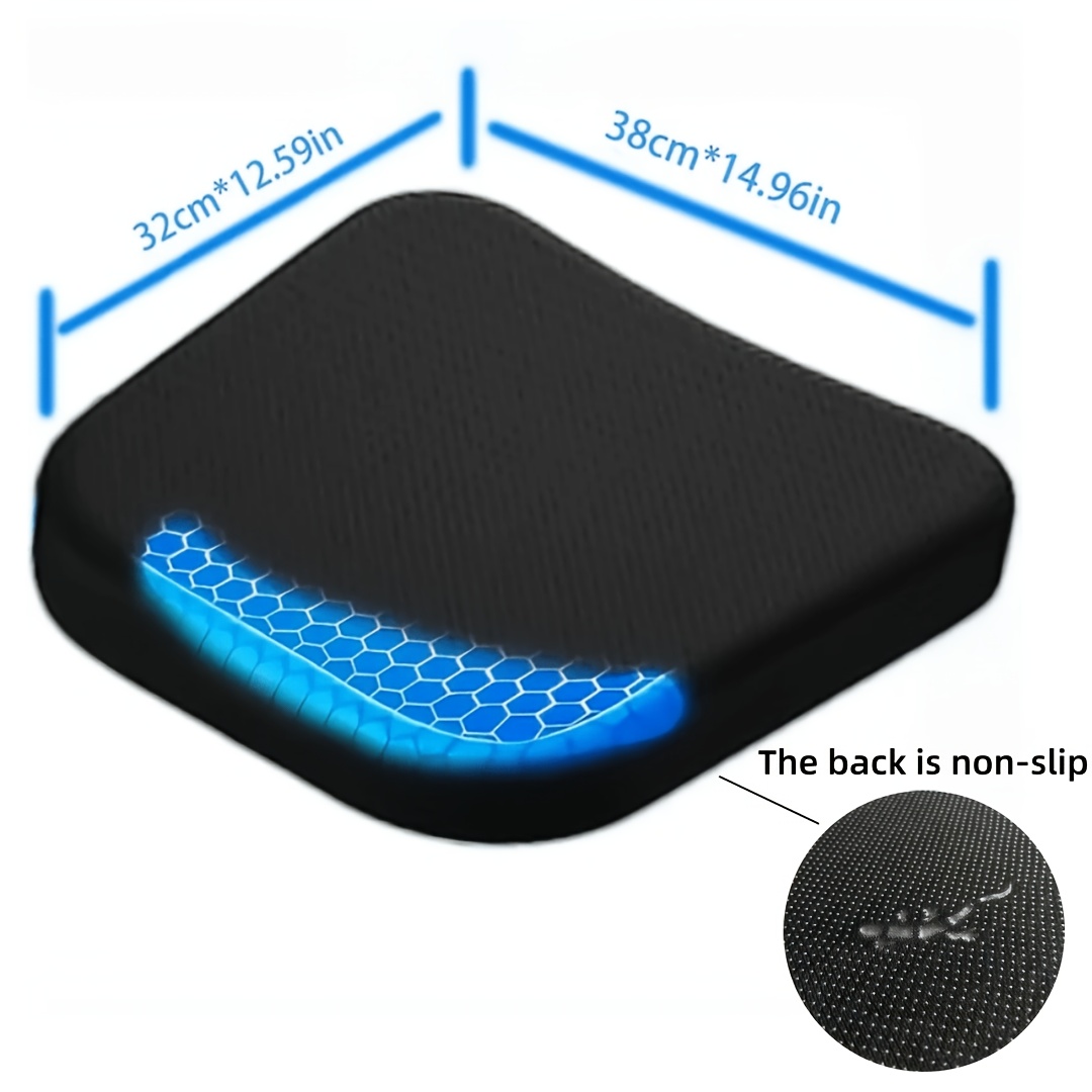 1pc Thick Gel Seat Cushion, Cooling Seat Cushion With Thick, Large, Breathable Honeycomb Design To Pressure Points, Non-slip Cover, Office Chair Gel Pad, Home And Car Seat Cushion, Wheelchair Cushion