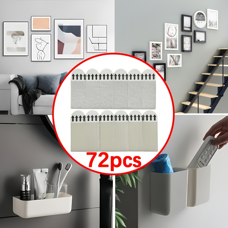 TEMU 72pcs Of Heavy-duty Polyamide Picture Hanging Strips - Non-destructive Adhesive Hanging Rings, Suitable For Drywall, Photos And Christmas