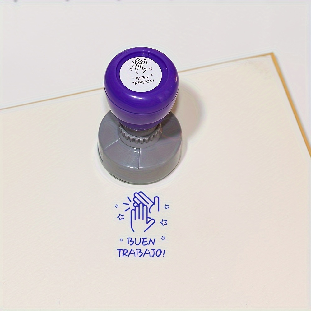 

Spanish Encouragement , Ink, " Job" , Purple , Round Plastic, Office Supplies, For Grading ,