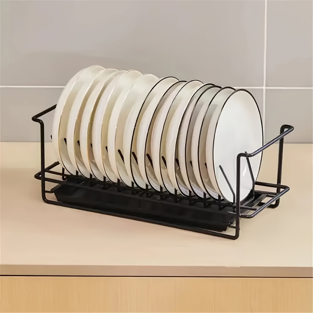 1pc dish rack countertop single layer dish drying rack with drainboard cast iron stainless steel sink filter tray holder for kitchen counter cabinet and shelf kitchen organizers and storage kitchen accessories details 4