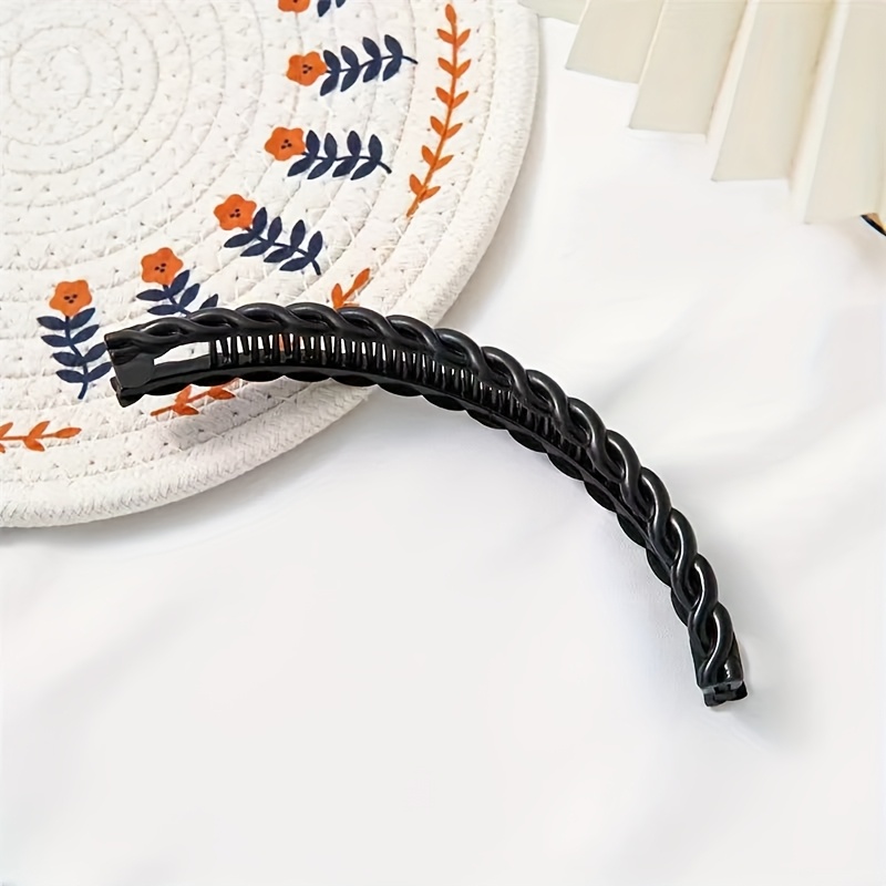 1pc 3pcs womens large banana hair clips retro non slip double tooth clips wave hairpins for thick long curly hair secure hold coffee black christmas gift vintage style durable holiday accessories Product details 2