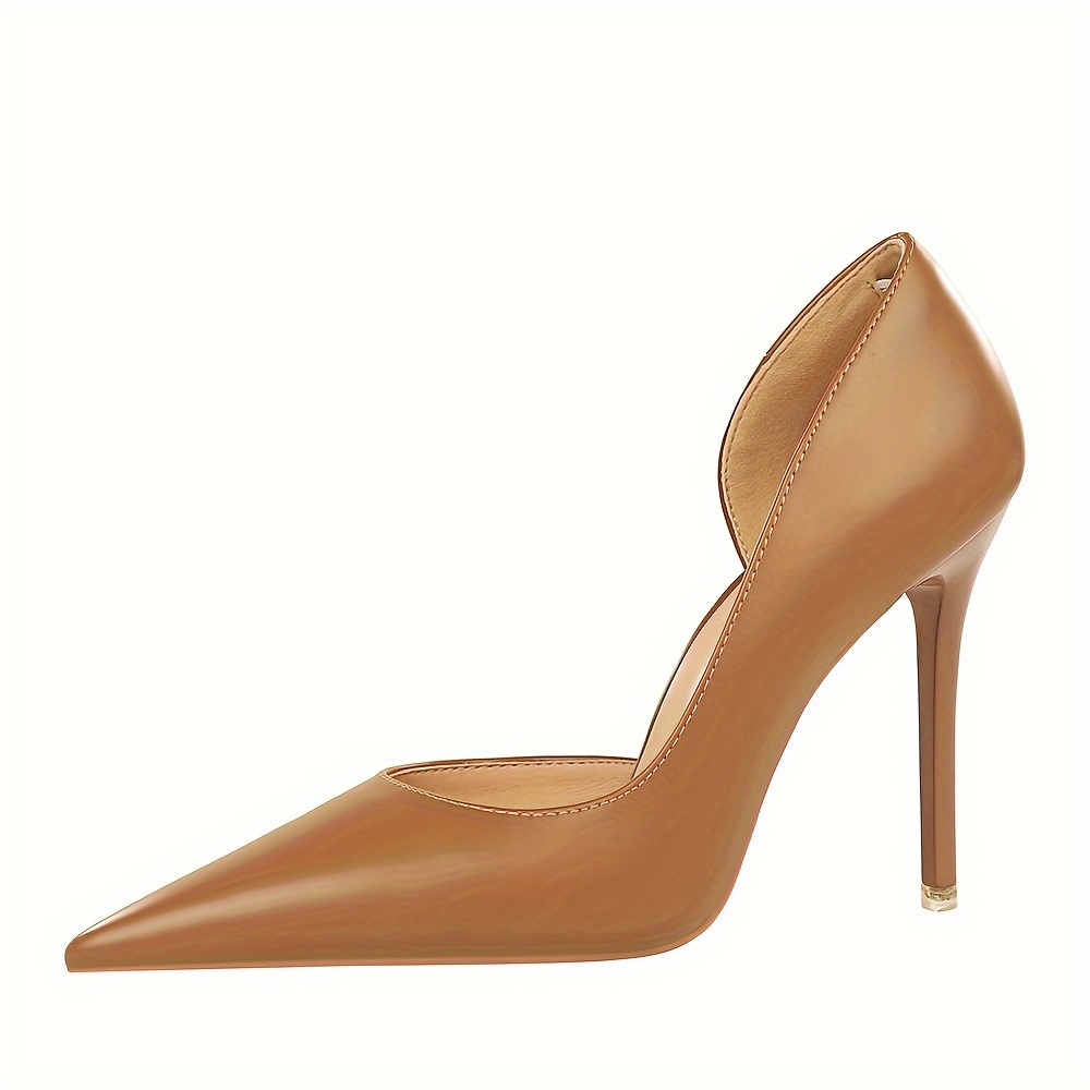 Women's Classic Pointed Toe High Heels, Nightclub Pumps, Side Cutout  Design Shoes For Evening Party