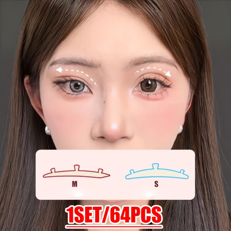 TEMU 1 Set/64pcs Invisible Facial Training Bands Suitable For , 3d Traceless Eye & Face Pulling Natural Non-slip Bands For Daily Use, Swimming,