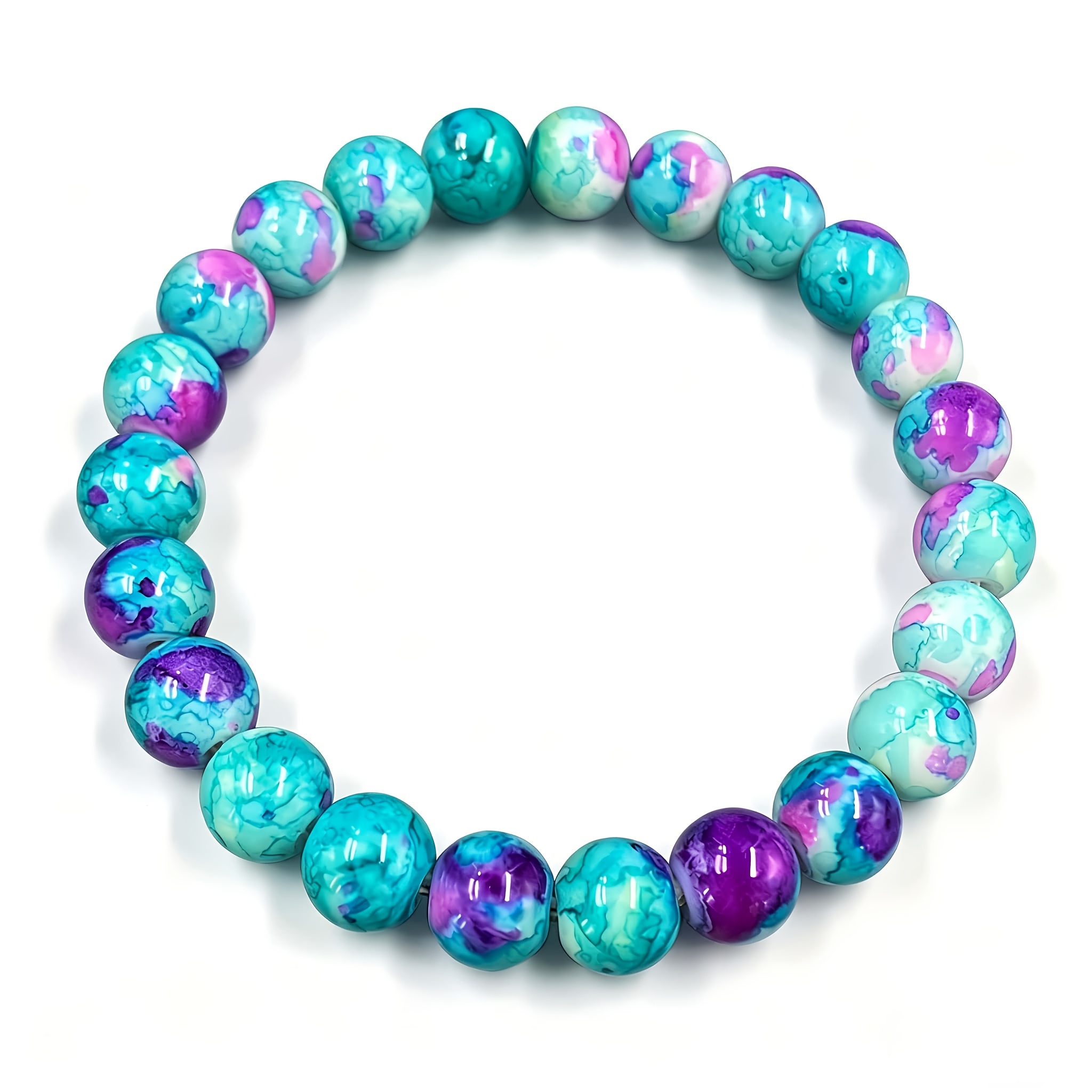 E-shop Grün Lila Regensteingarnitur - Unisex, Retro Eleganter Stil, Geschenk für den , Saisonales Accessoire, Alltagsarmband | Retro Stil Armband |