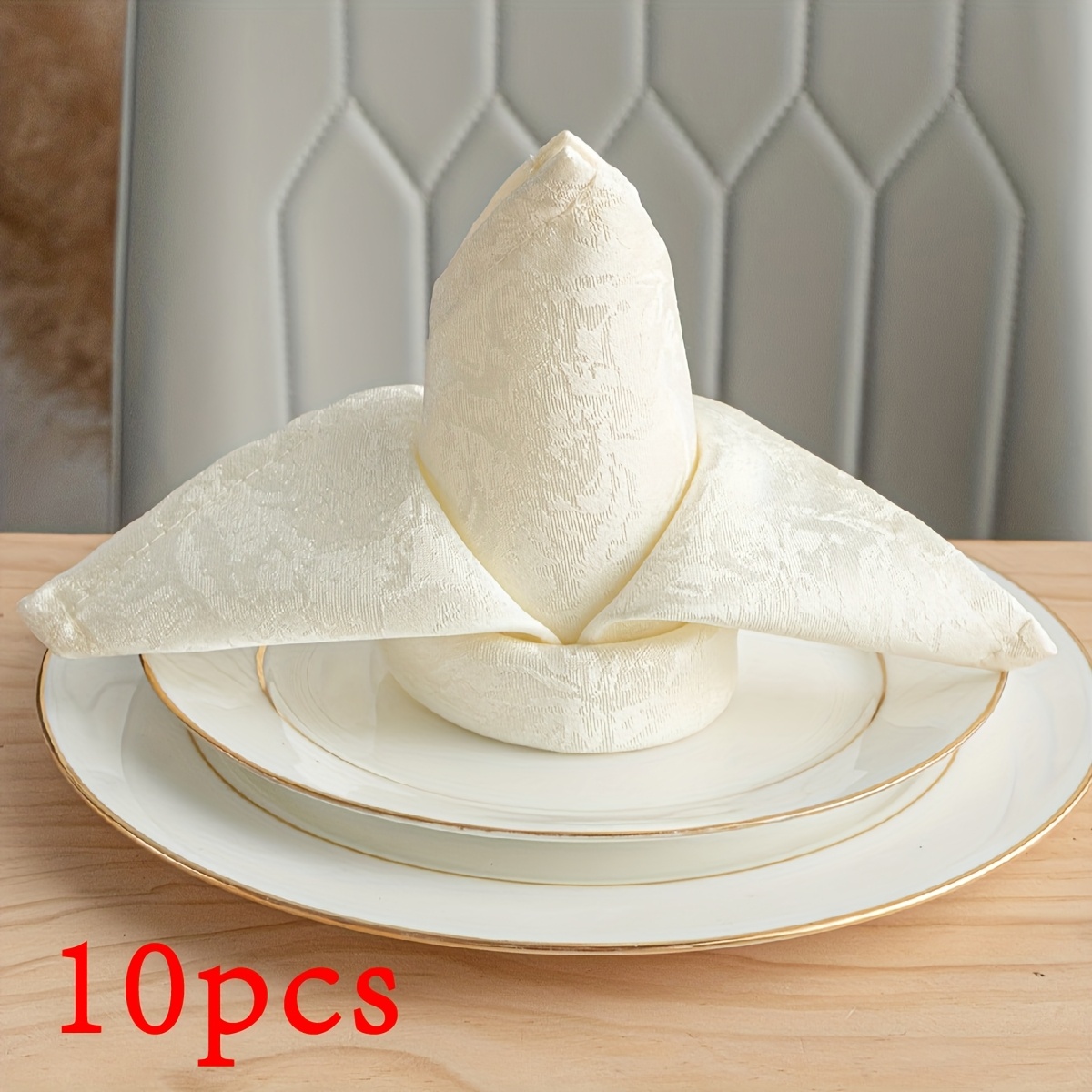Set Of Multiple - Creamy Luxury Jacquard Fabric Napkins