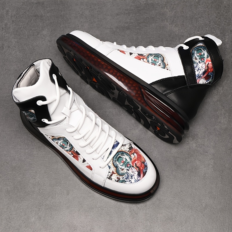 [Chunky Platform Boots] Men's Chunky Platform Boots - Genuine Leather Upper & Sole, Thick Non-Slip Round Toe, All-Season Lace-Up s for Wedding/Party/Casual Wear - Heavy-Duty Cushioned Insole (Split Leather) - All-Terrain Versatile