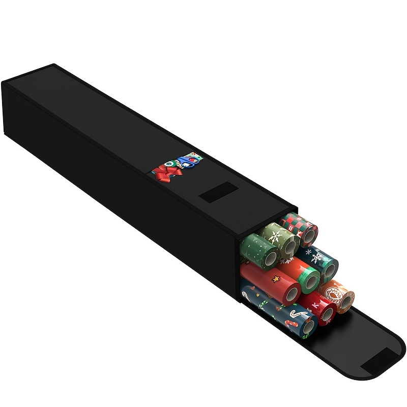 E-shop 1/2 Stück Robuster Weihnachtsgeschenkpapierhalter Organizer – Hält weniger als 9 Rollen mit Seitentasche & Tragegriff – Platzsparende