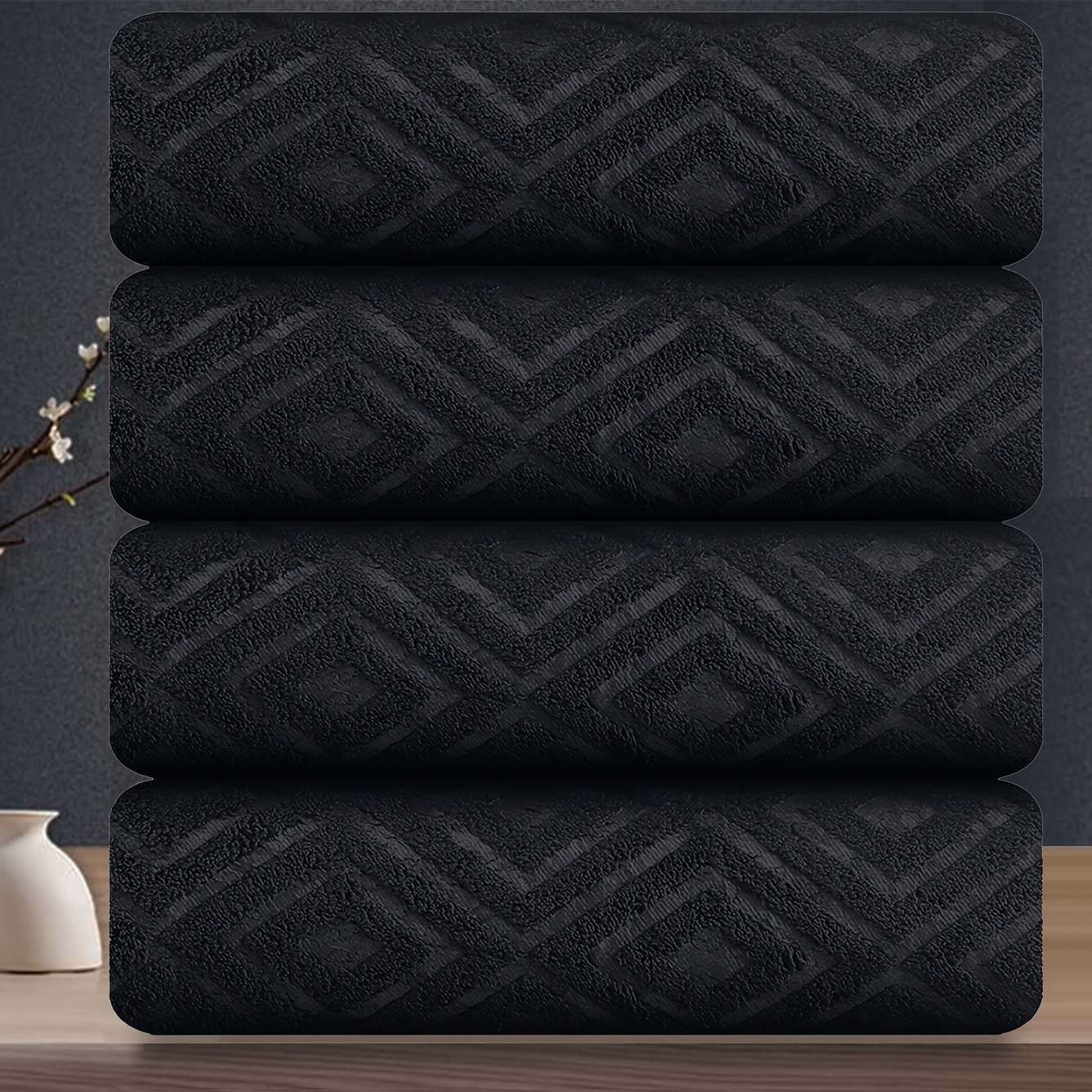 TEMU Set Of 4 Oversized Bath Towels, Measuring 35 By 70 Inches, Designed For Bathrooms. Towels Are Exceptionally Soft, Thick, And Absorbent With -dry