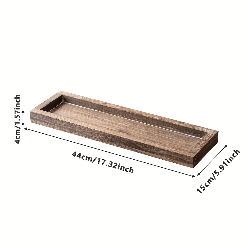 Image of 1pc Rustic Cottage Wooden Decorative Tray Coffee Table Dining Square Candlestick Tray Desktop Storage Vintage Style Party Setup Use (non-food Contact)