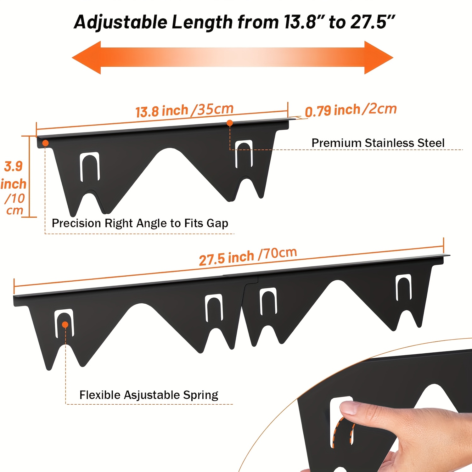 stainless steel stove   covers 1 pcs adjustable fillers for kitchen countertop extendable from 35 05cm to 69 85cm heat resistant protection cover for stove and counter   dishwasher air   filler for   details 5