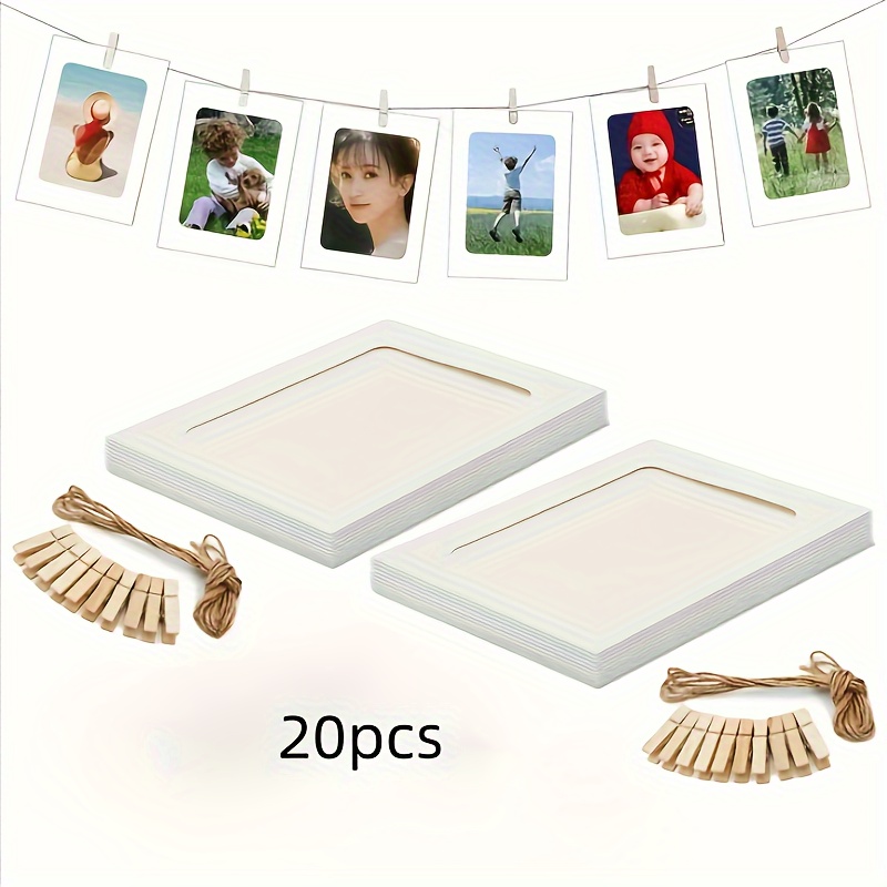 42-teilige Fotogirlande - 20 Rahmen 15x20cm Mit Klammern & Seilen