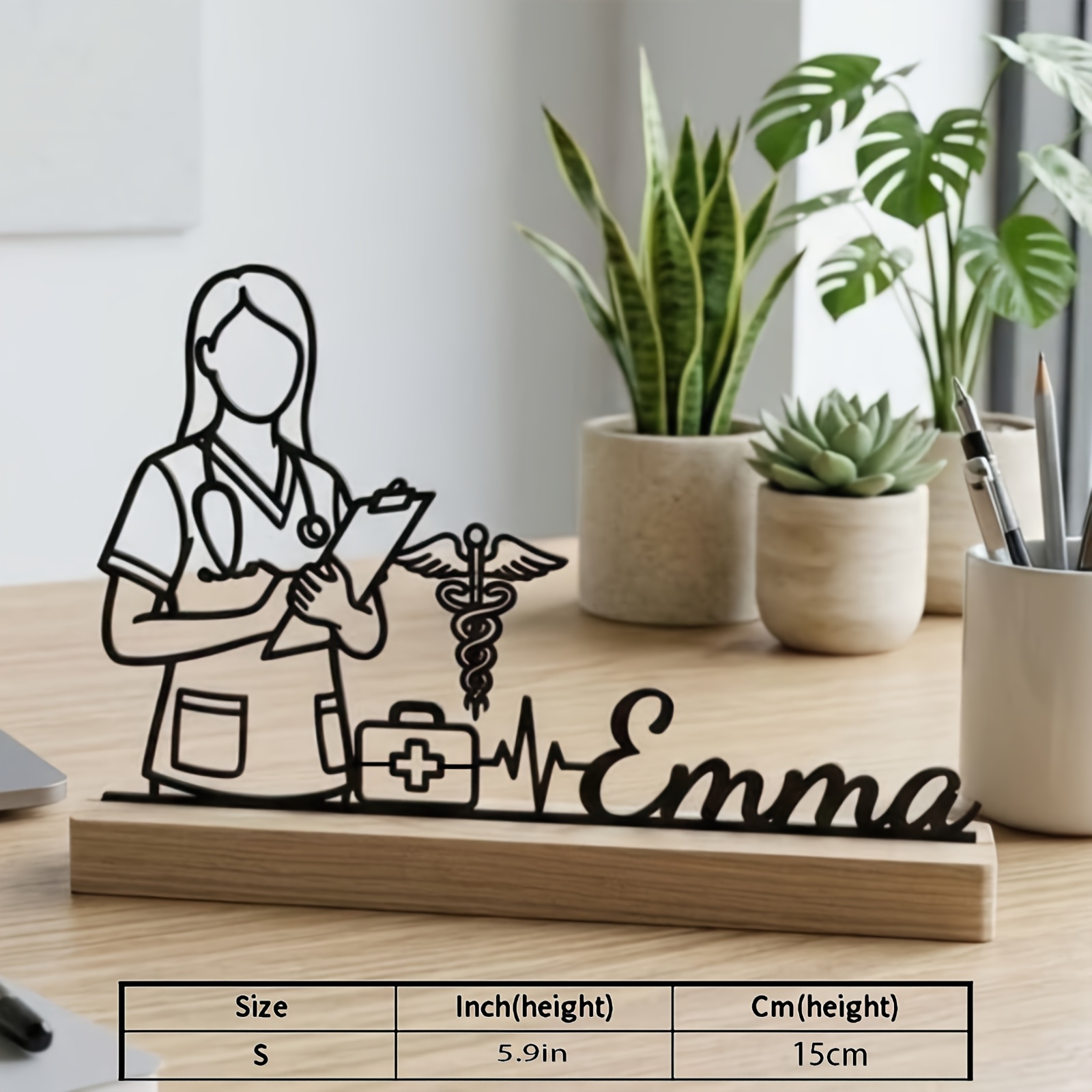 TEMU Figurine : 1 ornement de bureau personnalisé d'infirmière, décoration personnalisée pour cabinet médical avec , médicaux uniques, cadeau de de