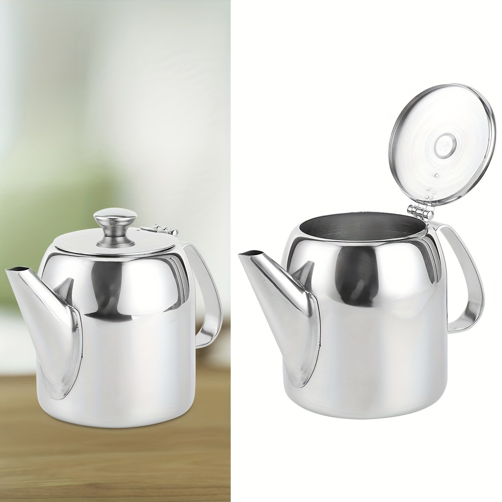 

0.5 L Stainless Steel Teapot - Teapot Stainless Steel Kettle Cold Water Jug Short Spout For Restaurants, Conference Rooms, Living Room, 20 Oz