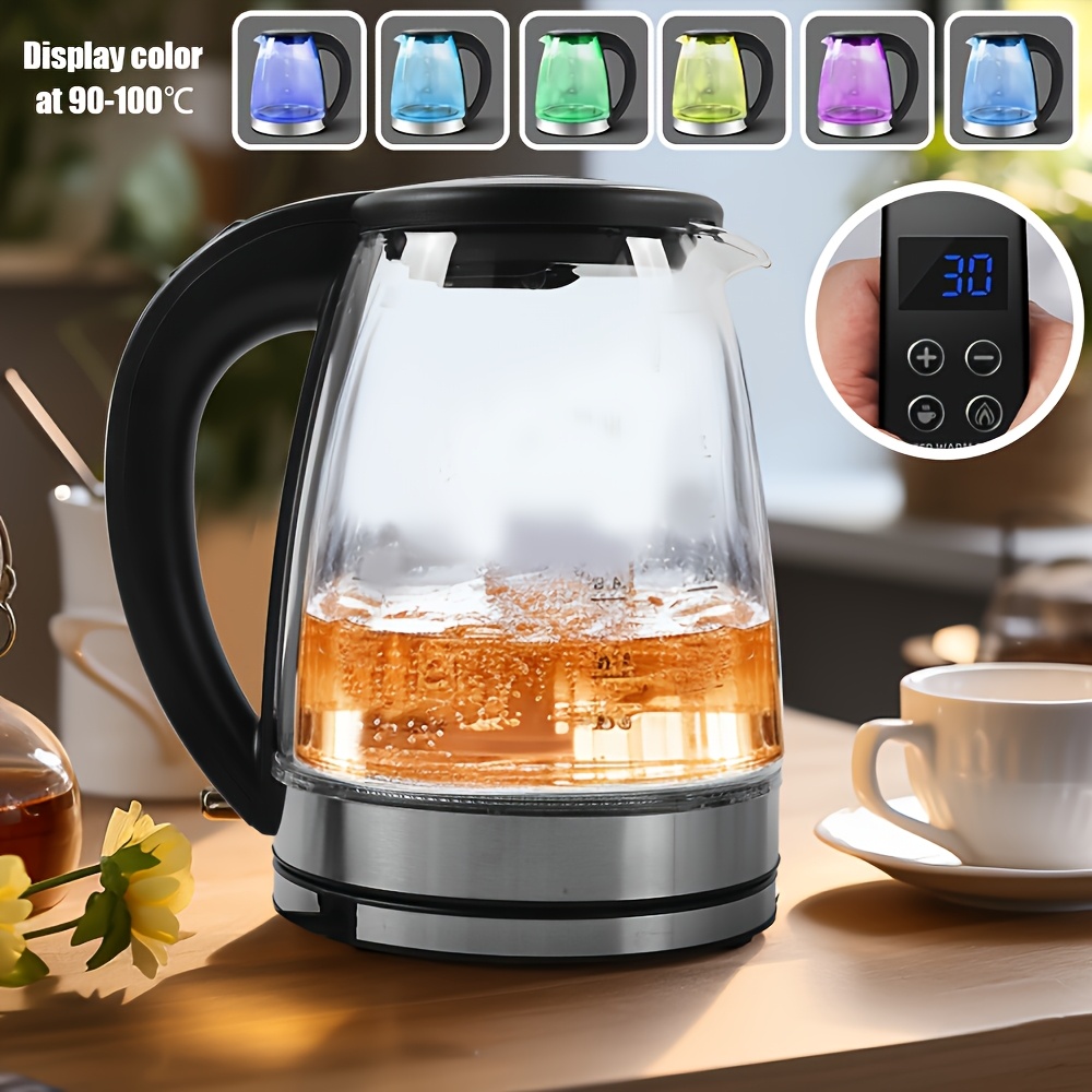 7-Color LED 1.8-Liter Electric Kettle with Automatic Circulation