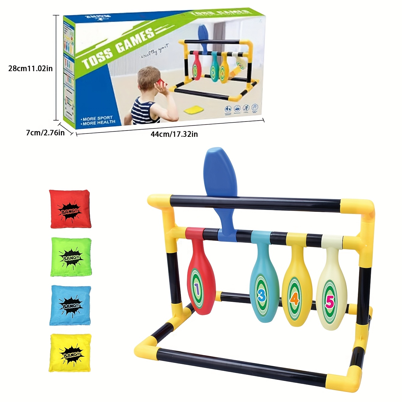 toss and catch cornhole cornhole tossing stand with 4 sandbags easter gift birthday holiday graduation season christmas halloween new year gift suitable for family entertainment outdoor leisure team building activities gift box packaging without battery Product details 2