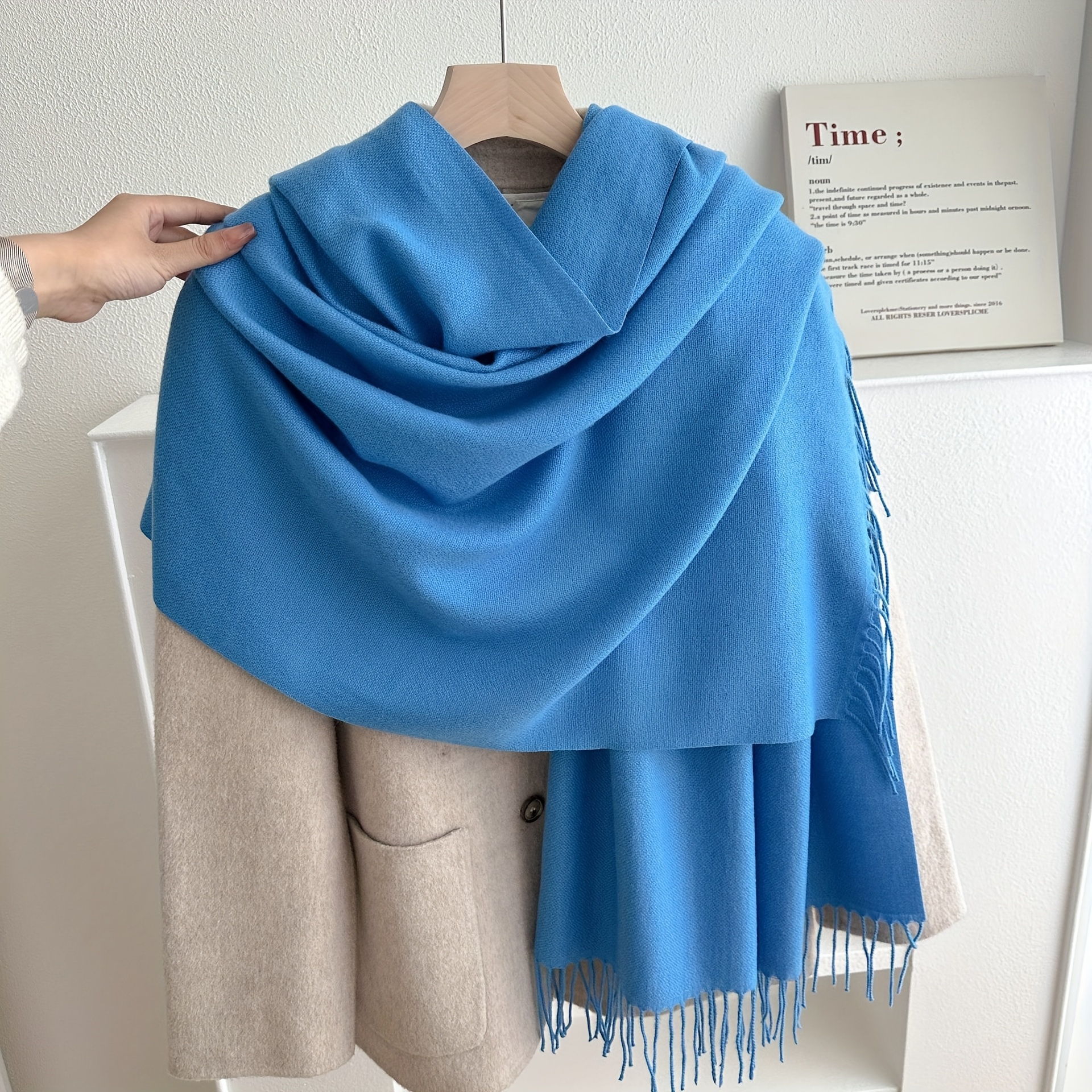 TEMU This Cashmere Heavyweight Scarf For Autumn And Winter Comes In A Single Color And Is Designed For Everyone. Thick, Soft, Cozy, Warm, And . Ideal For Cold Weather, Perfect For Travel And