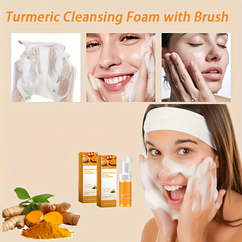 1pc/4pcs Turmeric Skincare Set - Firming Pore Cleanser/soap, Deeply Cleans Facial Pores, Moisturizes The Skin, Gently Balances Oil, Rich In Coconut Oil And Turmeric, The Best Christmas And New Year Gift - Essential for Travel.