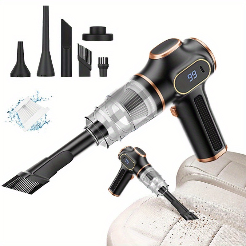 TEMU Handheld Cordless Vacuum Cleaner Compatible For - Super Powerful Usb- With Blow & Suction, Multi-attachments & Crevice, Strong Suction (9kpa),