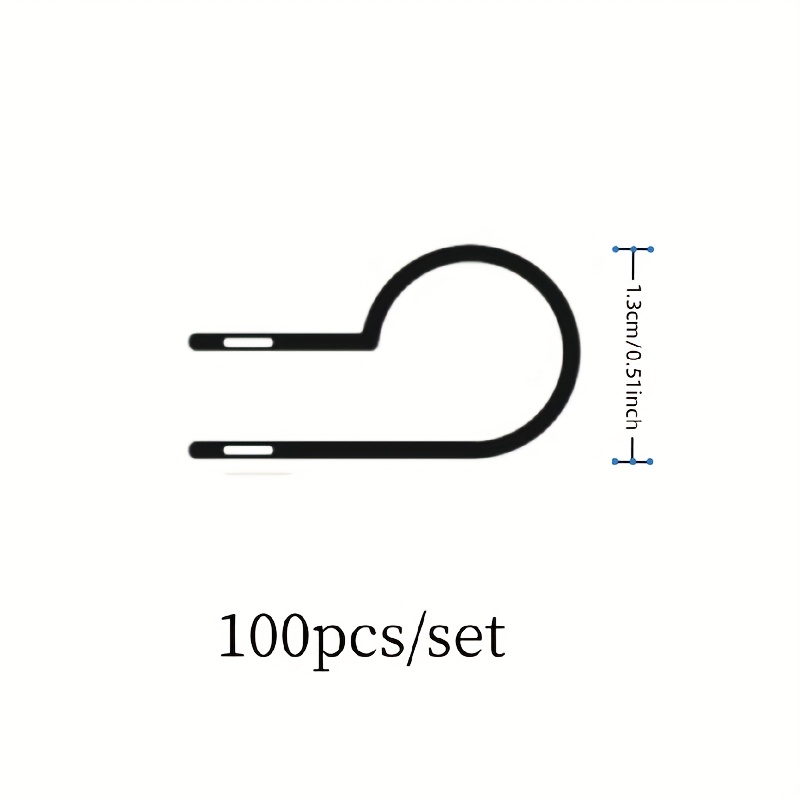 100pcs Of Black Plastic P-clips For Securing Soft Hoses, Cable Ties, Nylon Cable Clamps, Installation Hardware Additions For Cable Fastening