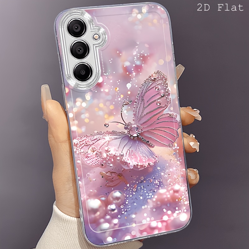 TEMU Custodia per telefono - Custodia per telefono con motivo piatto 2D, di rosa per Galaxy A02 A03S A04 A05S A06 A13 A14 A15 A16 5G A21S A22 A23 A24